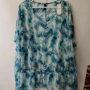 See threw blouse green foliage